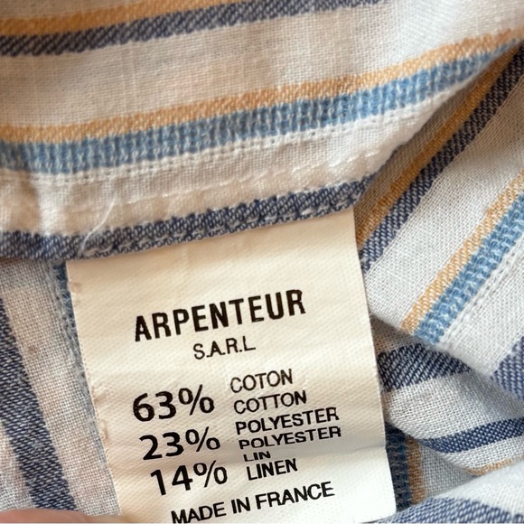 Arpenteur Blue & White Striped Pyjama Vacation Shirt - Men’s Size Large - Picture 5 of 5